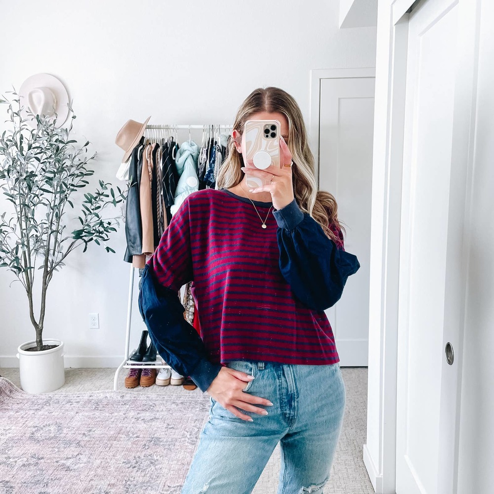 KINLY Striped‎ Sweatshirt Top